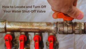 hand shutting the water shut valve 