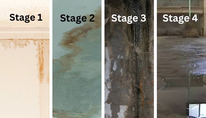 stages of seepage water leaking